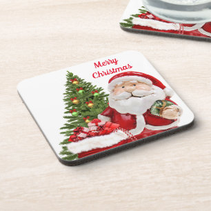 Porta-copo Bandeja de Natal Papai Noel de plástico duro
