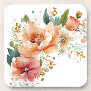 Porta-copo Bandeja de plástico duro floral