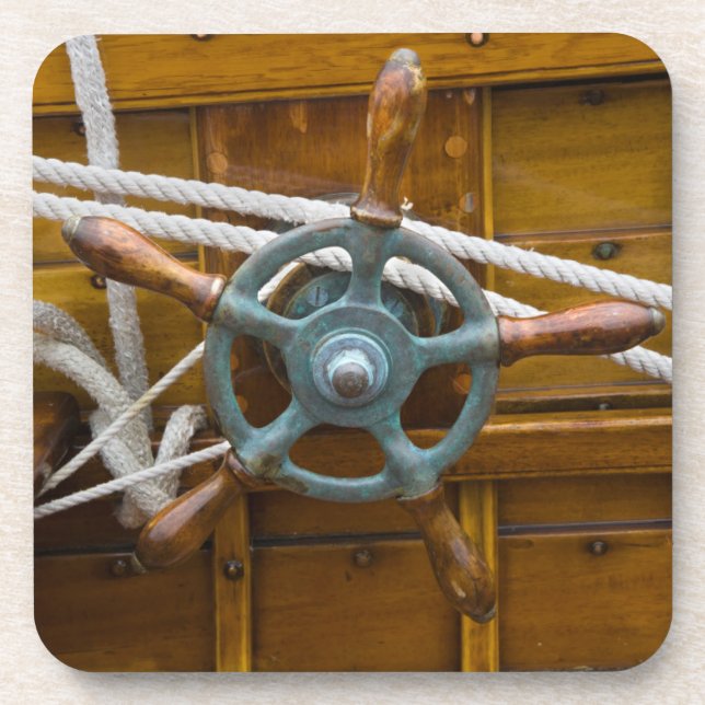 Porta-copo Barco de madeira antigo (Frente)