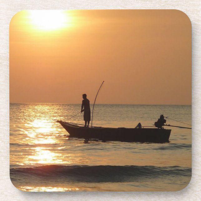 Porta-copo Barco de Pesca ao Sunset (Frente)