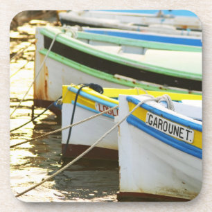 Porta-copo Barcos de pesca provençais típicos pintados em