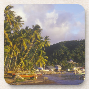Porta-copo Barcos de pesca, Soufriere, St Lucia, Caribe