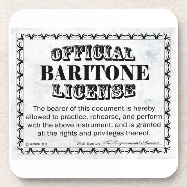 Porta-copo Baritone License (Frente)