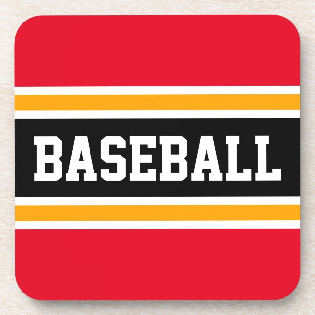 Porta-copo BASEBALL Atletic Red White Yellow Stripes (Frente)