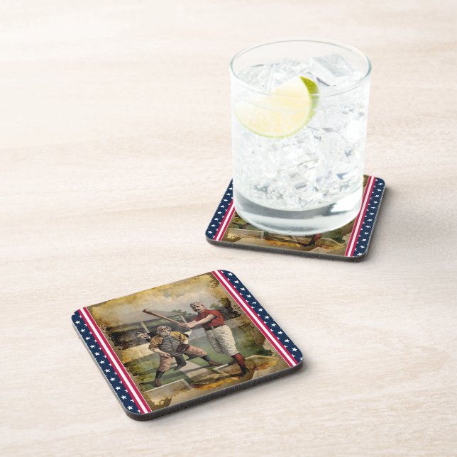 Porta-copo Baseball:Coaster de Bebidas Vintage (Lado Direito)