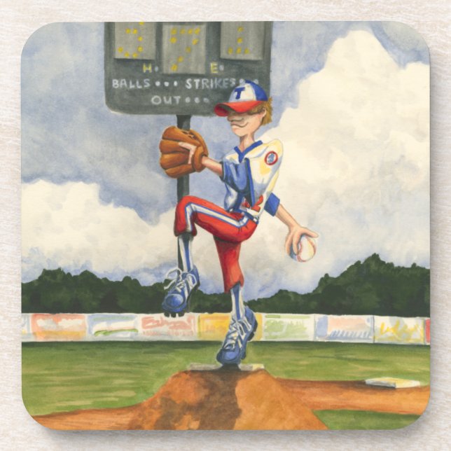 Porta-copo Baseball Pitcher sobre monte por Jay Throckmorton (Frente)