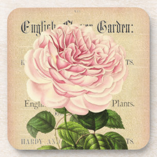 Porta-copo Bases florais femininas vintage de flor de rosa