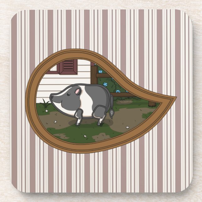Porta-copo Basil o Porco Quadrado Coaster (Frente)