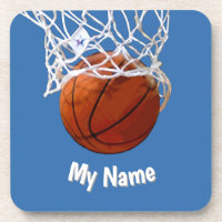 Basquetebol Seu Nome Personalizado Aço Azul Fundo