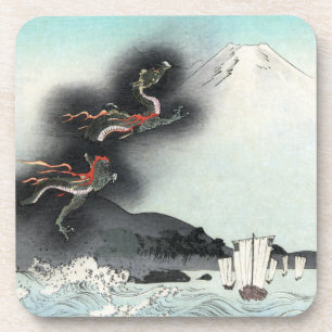 Porta-copo Batalha Naval da Fúria do Dragão pelo Monte Fuji,