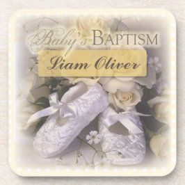 Porta-copo Batismo do bebê neutro, nome personalizável, Liam