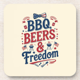 Porta-copo BBQ, Beers & Freedom – Retro 4th of July Vibes