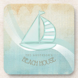 Porta-copo Beach House NMaritime boat Aqua Blue ID623