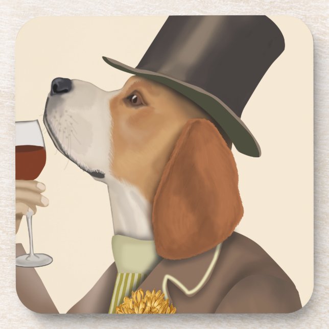 Porta-copo Beagle Wine Snob (Frente)
