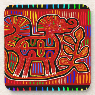 Porta-copo Bebê Elefante Indiano Kuna - Arte Folclórica Mola