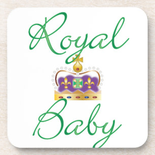 Porta-copo Bebê real com a coroa roxa e Dourado