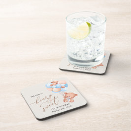 Porta-copo Bebê Urso, Balões Azuis, Primeiro Aniversário