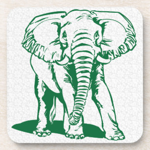Porta-copo Bebida de desenho de elefante verde-caçadora