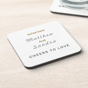 Porta-copo Bebida de Mesa de Casamento Minimalista Branca Ele