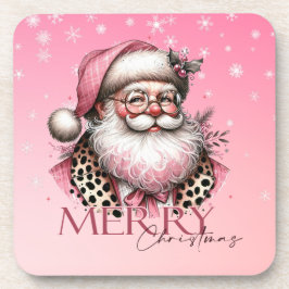 Porta-copo Bebida Rosa de Natal do Papai Noel Retrô
