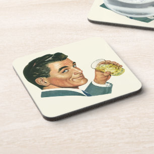 Porta-copo Bebidas de Coquetéis Vintage, Homem Bebendo Drinks