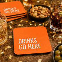 Bebidas Vão Aqui Divertido Simples Moderno Laranja