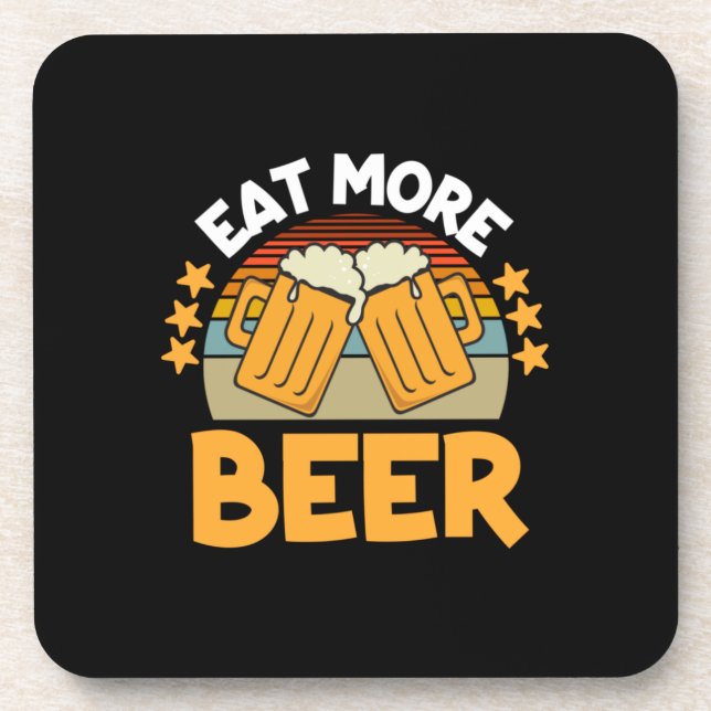 Porta-copo Beer Drinker Come Mais Cerveja Engraçado Bebendo A (Frente)
