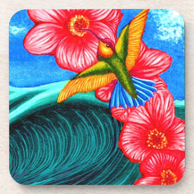 Porta-copo Beija-flor Oceano (Frente)
