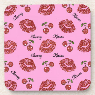 Porta-copo Beijos de Cereja Rockabilly RAB em Rosa