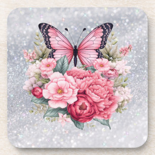Porta-copo Bela Borboleta E Flores