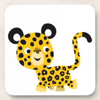 Porta-copo Bela Cartoon Sorrindo Leopardo Conjunto de Portas