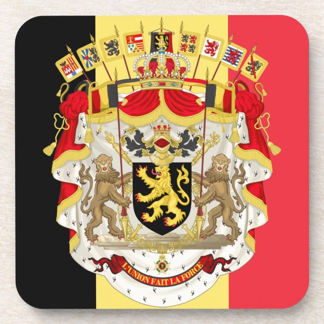 Porta-copo Bélgica Flag & COA (Frente)