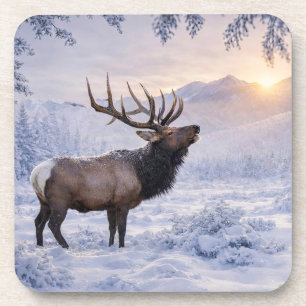 Porta-copo Belo Elk na Arte de Neve