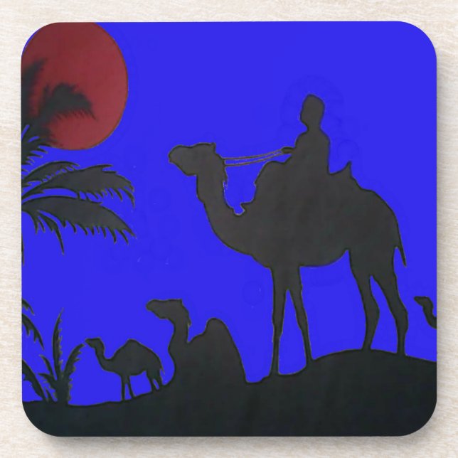 Porta-copo Belo Impressão de Arte Sunset Camel Safari (Frente)