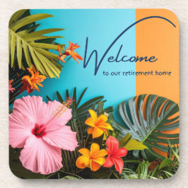 Porta-copo Bem-vindo à nossa Casa de Repouso com Tema Tropica