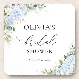 Porta-copo Bibelines de Chuva de Noiva Floral Hortênsia Azul