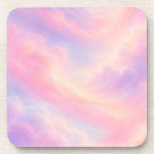 Bibelô de Nuvens Pastel Rosa Roxo Bebida Estética