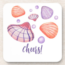 Porta-copo Bibelôs de Conchas de Água Marinha em Plástico Ríg