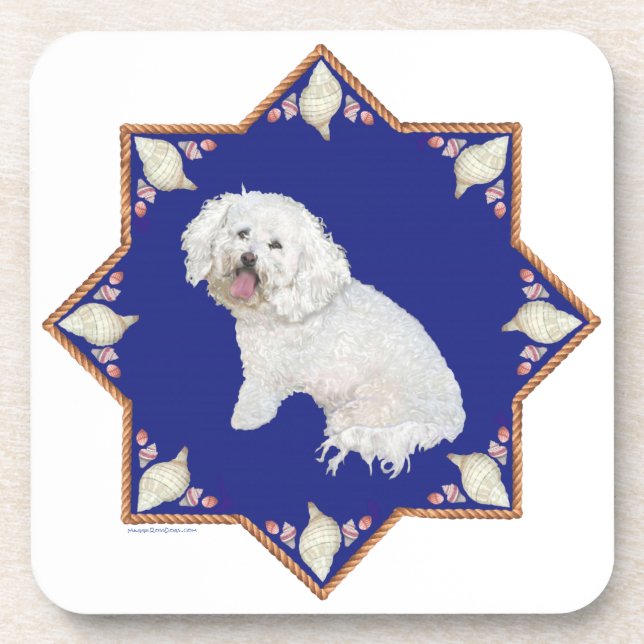 Porta-copo Bichon Frise Náutico (Frente)