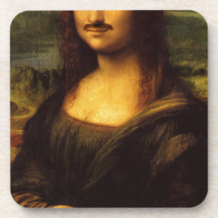 Porta-copo bigode de mona lisa