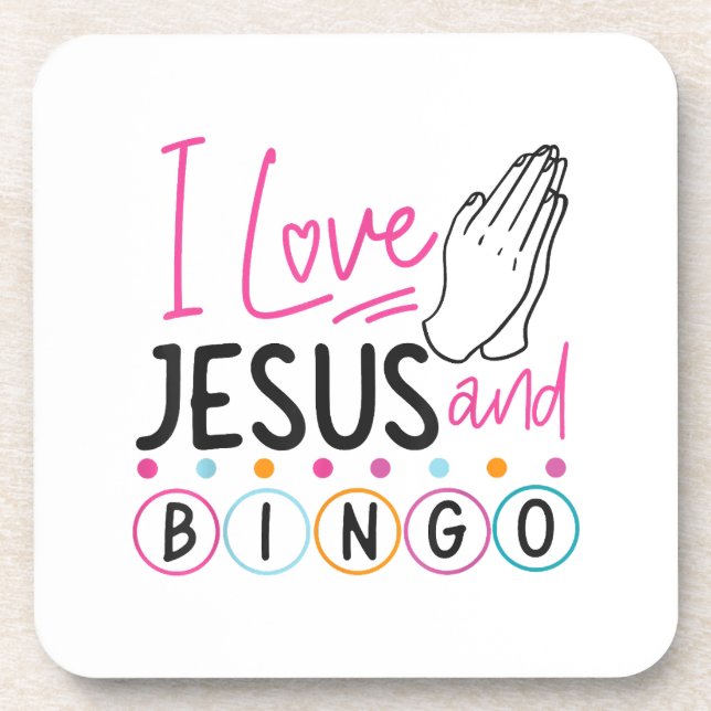 Porta-copo Bingo Player Jesus Faith Christian Adoro Jesus An (Frente)