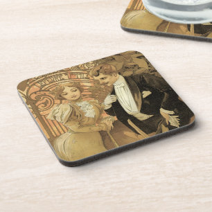 Porta-copo Biscoitos Flirt Art Nouveau Vintage, Alphonse Much