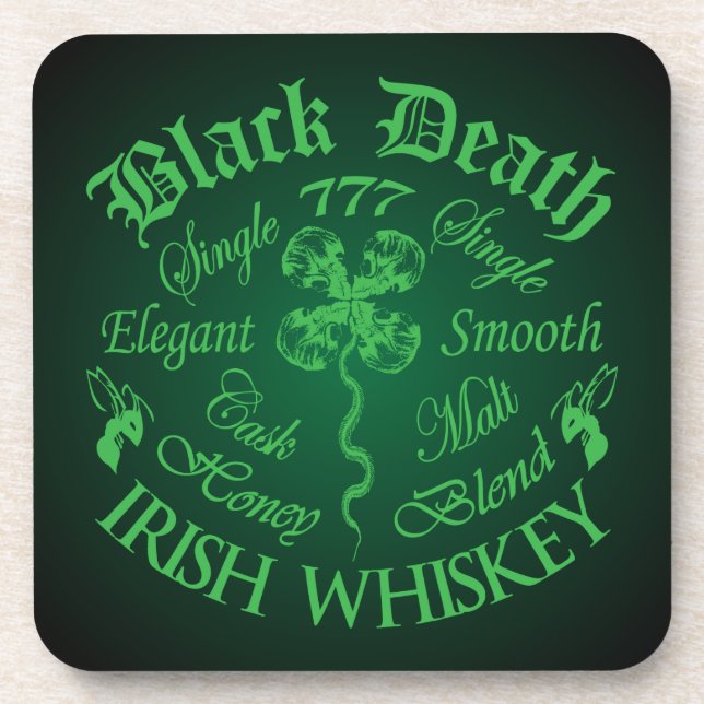 Porta-copo Black Death 77 - Honey Irish Whiskey (Frente)