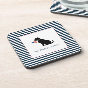 Porta-copo Black Lab American Flag Personated Family Name