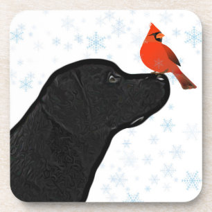 Porta-copo Black Labrador Christmas