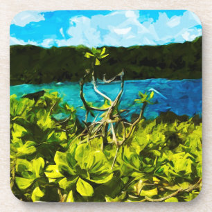 Porta-copo Black Sand Beach na estrada para Hana Maui Abstrat