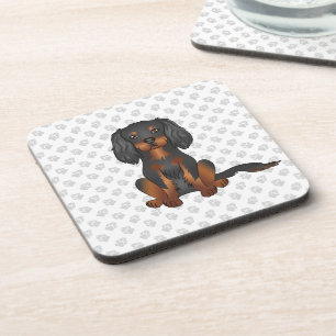 Porta-copo Black & Tan Cavalier King Charles Spaniel & Paws