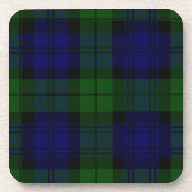 Porta-copo Black Watch Tartan Blue Green Xadrez (Frente)