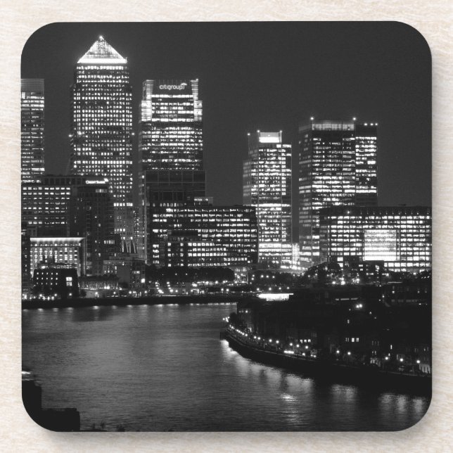 Porta-copo Black White City Night UK Viagem (Frente)