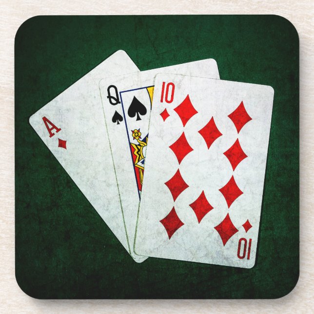 Porta-copo Blackjack 21 ponto - Ace, Queen, Dez (Frente)